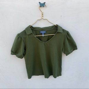 ModCloth Green crop top sz large